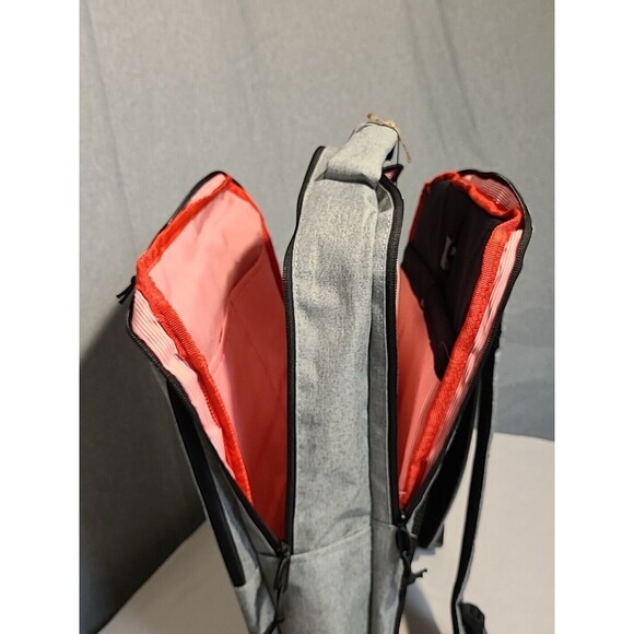 Laptop Tablet Backpack w/ Snap Zipper Lightweight Polyester Men Women Teens Gray - Picture 7 of 7